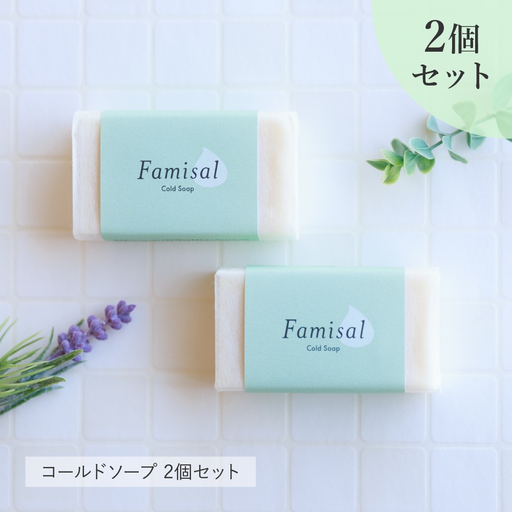 敏感肌の元BAが開発した炭酸泡パックになる無添加石けん【 ファミソル コールドソープ 2個セット】洗顔石鹸 洗顔石けん 固形 敏感肌 乾燥肌 毛穴 角質 くすみ 炭酸 炭酸洗顔 炭酸泡パック 炭酸泡洗顔 もっちり泡 コールドプロセス オススメ 30代 40代 50代