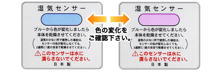 敷くだけ簡単&何度も使える、目で見てわかる吸湿センサー付