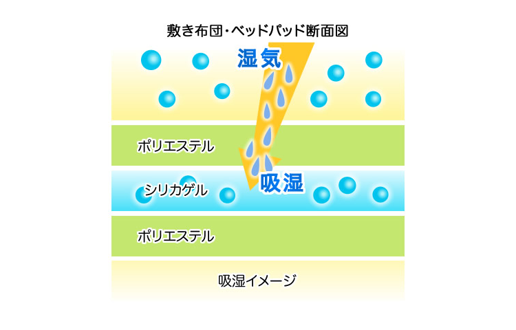 敷布団・ベッドパッド断面図