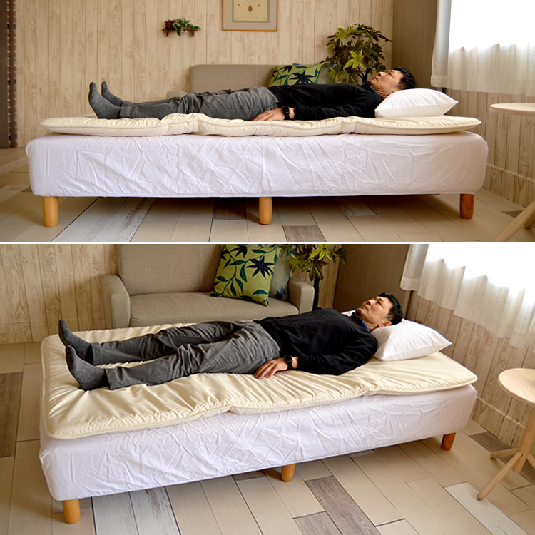 厚めのベッドパッドオーバーレイマット 使用イメージ1
