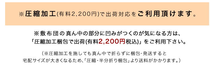 圧縮加工(有料2,200円)で出荷対応をご利用頂けます。