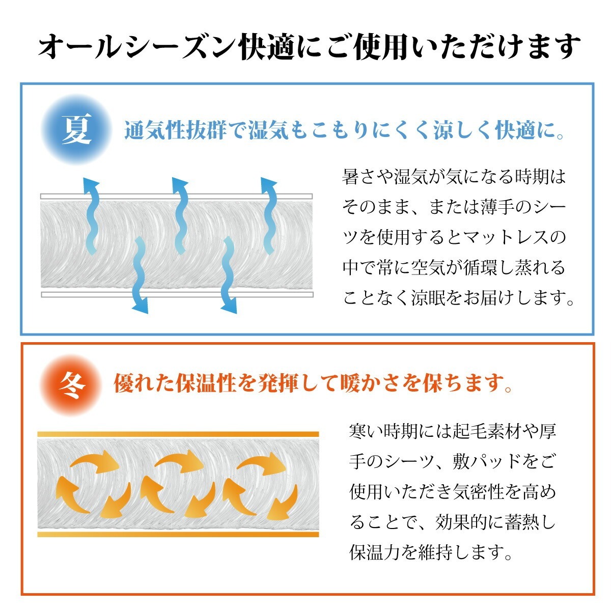 オールシーズン快適にご使用いただけます