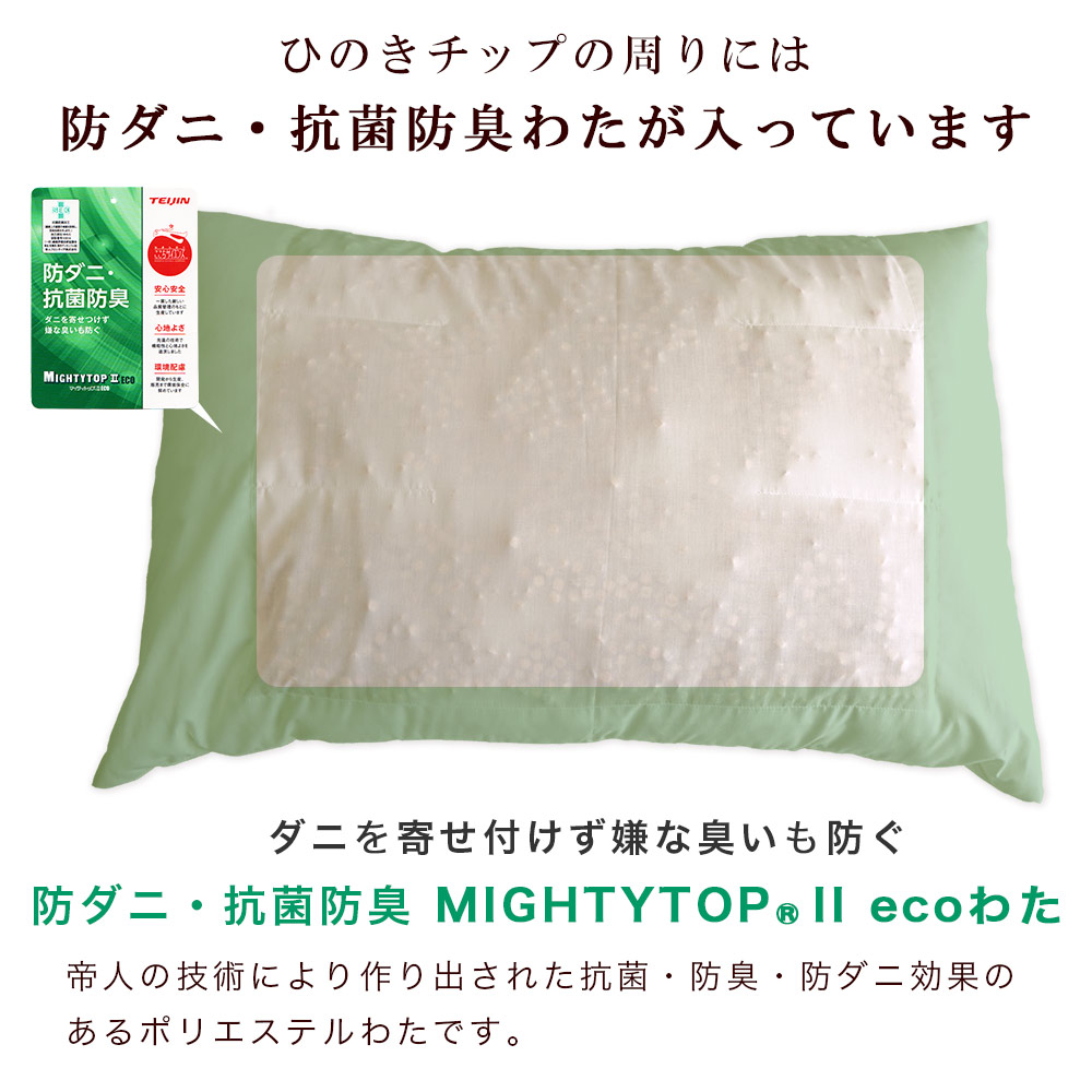 枕の中綿マイティトップについて