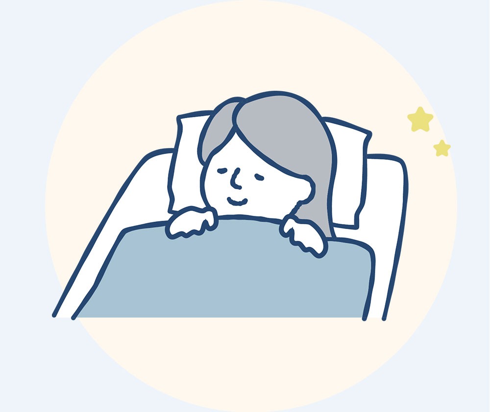 安眠の女性イラスト
