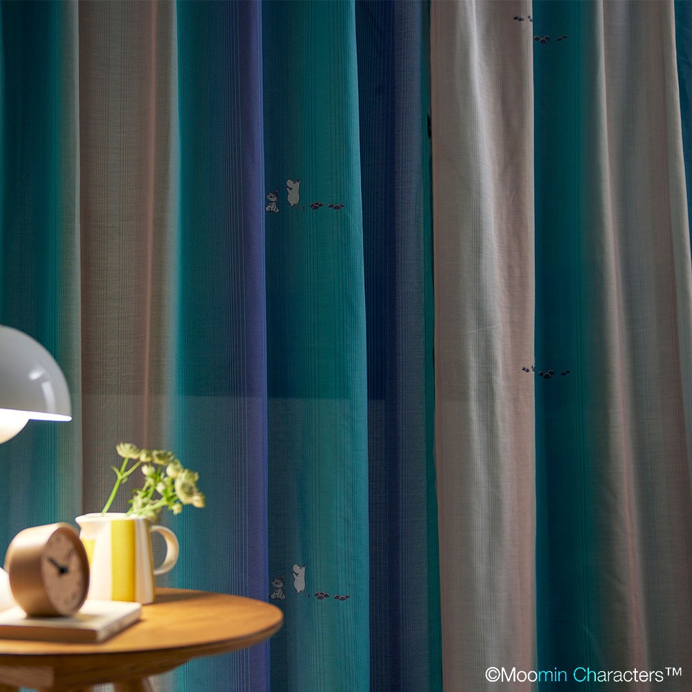 ムーミン シアー カーテン オーロラボイル パープル