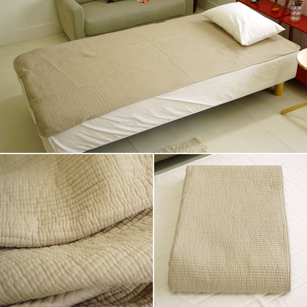 ヌビ 水洗い加工 敷パッド ベージュ