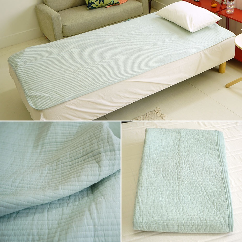 ヌビ 水洗い加工 敷パッド グリーン