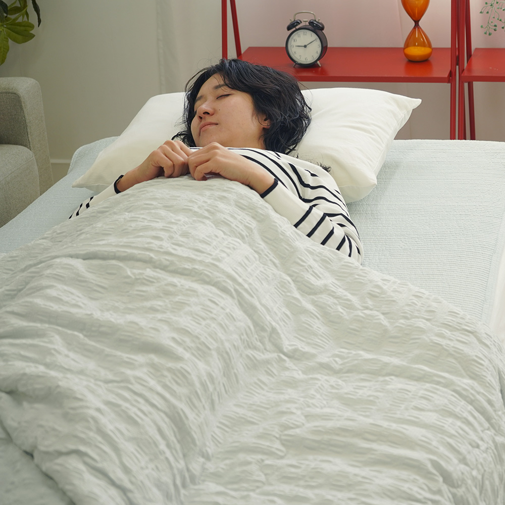 くしゅくしゅおなか肌ふとん 100×140cm ハーフケット イメージ画像