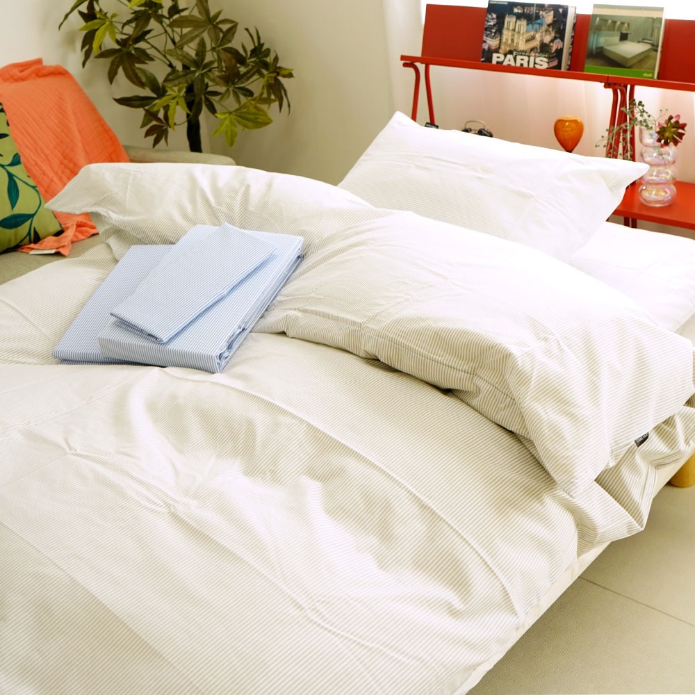 綿100% ストライプ柄 布団カバー イメージ