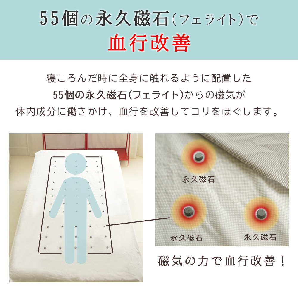 55個の永久磁石(フェライト)で血行改善